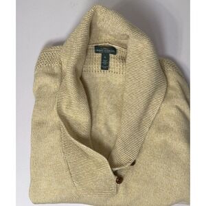 Vintage Ralph Lauren Sweater 90's 100% Cotton Classic Cable Knit XL Beige